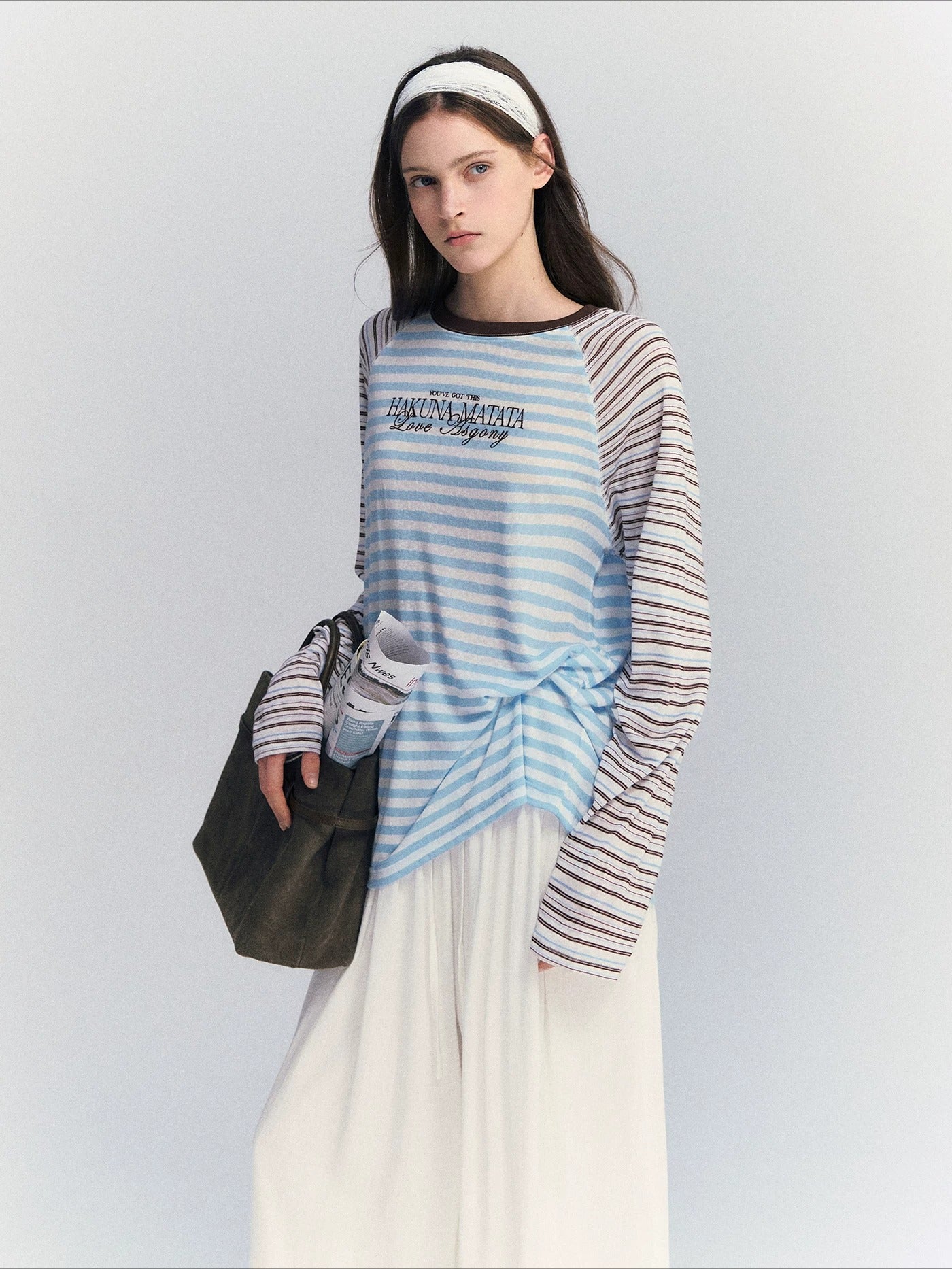 Striped Embroidery Top