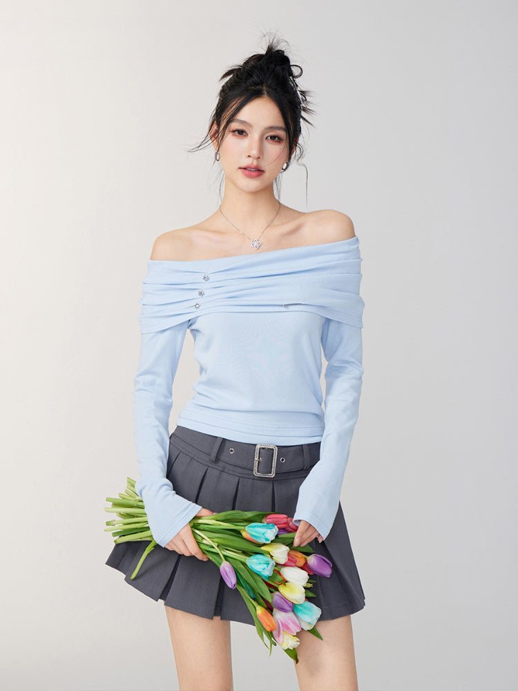 Off-Shoulder Two-Tone Top