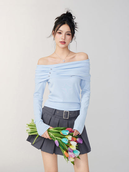 Off-Shoulder Two-Tone Top