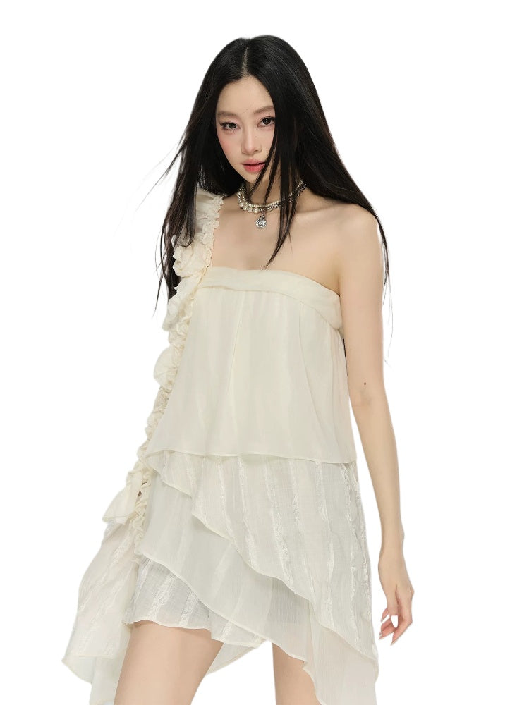 Ruffle Rose Mini Dress