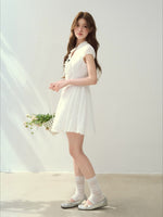 White & Green Island Diary Dress