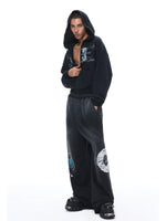 Vintage Washed Cropped Zip Hoodie