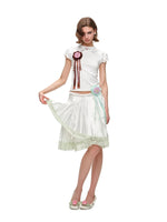 Satin Lace Asymmetric Pleated Skirt