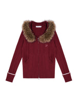 Hooded Cable Knit Jacket