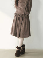Vintage Double-Breasted Jacket & Midi Skirt Set