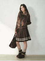 Oversized Collar Faux Fur Jacket