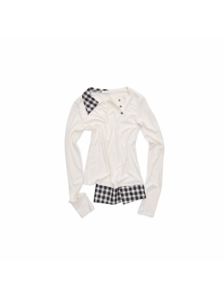 Asymmetric Henley Knit Top