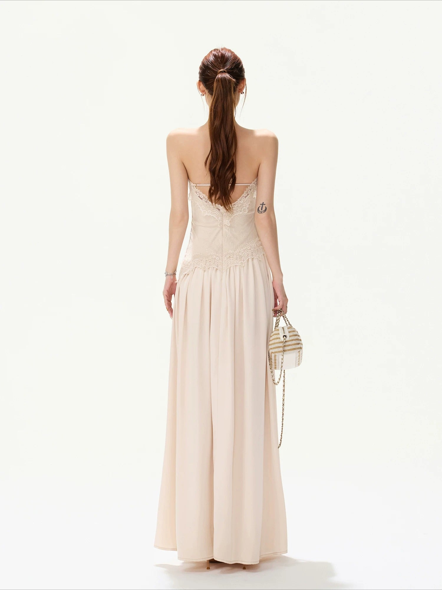 Lace Strapless Maxi Dress