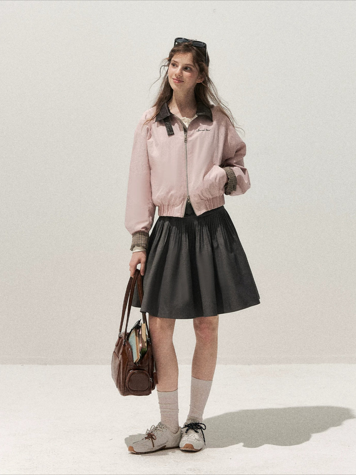 Pink Reversible Houndstooth Jacket