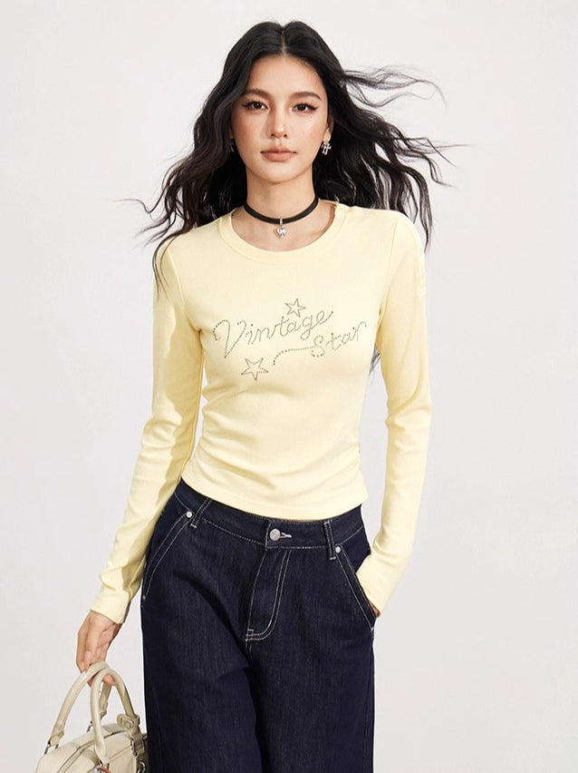 Blue &amp; White Rhinestone Star Slim-Fit T-shirt