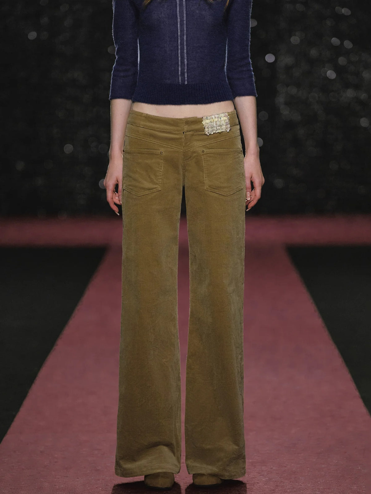 Corduroy Low Rise Wide Leg Pants