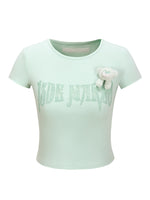Rhinestone-like Slim Sweet-Spicy Cotton T-shirt