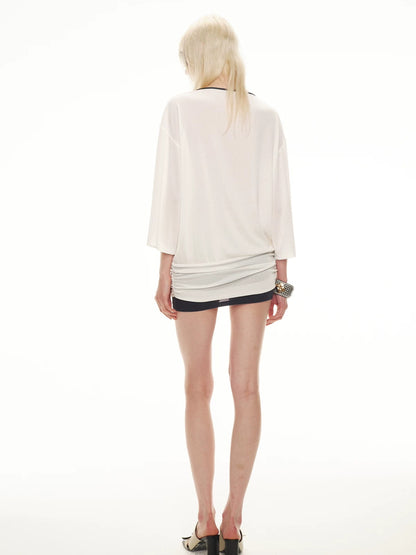 Contrast V Neck Dress