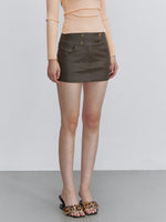Leather A Line Skirt