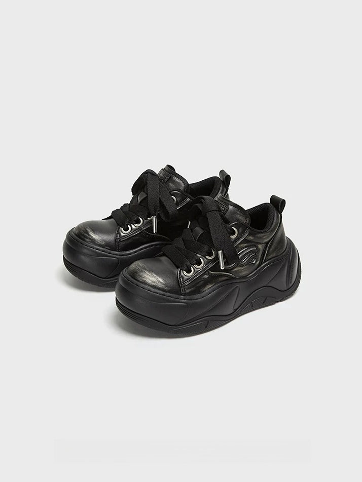 Distressed Platform Sneakers