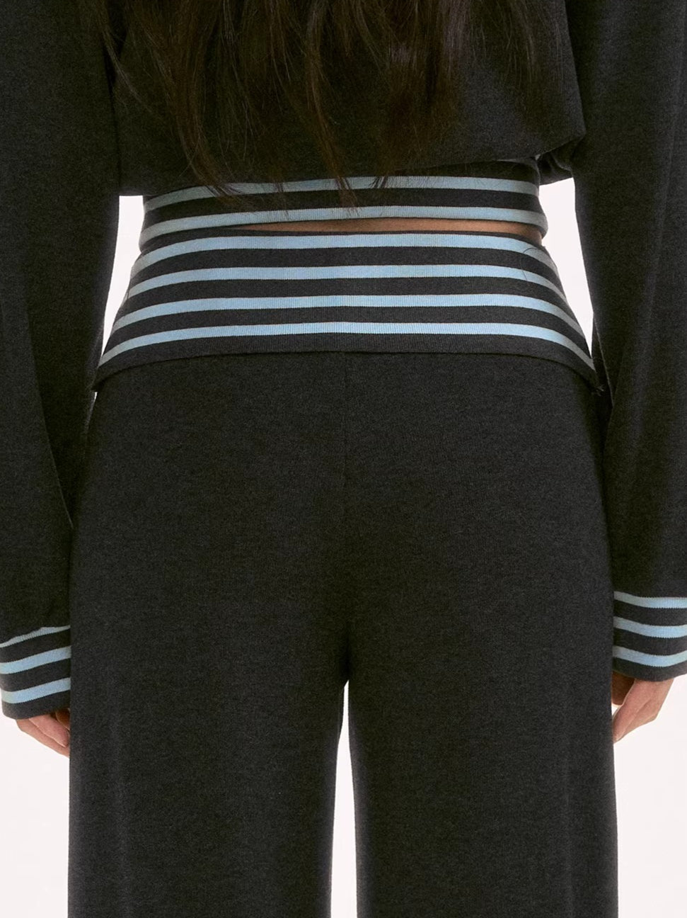 Gray Contrast Stripe Sweatpants