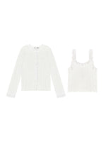 Lace Knit Cardigan Set