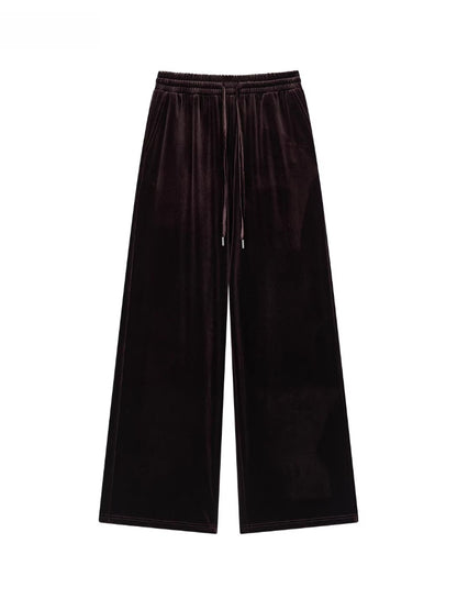 Velvet Sports Sweatshirt &amp; Wide-Leg Pants Set