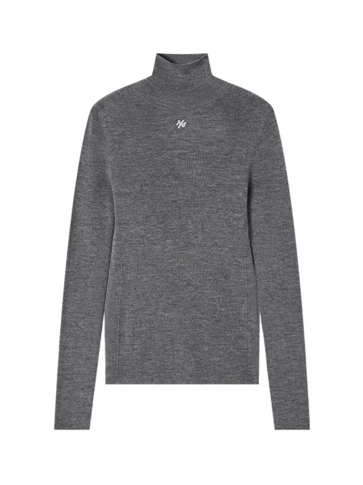 Cloud Fir Wool Turtleneck Knit Top