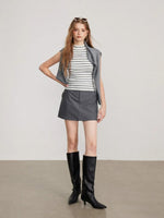 Contrast Stripe Vest Layered Set