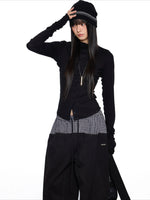 Slim Pleated Long Sleeve Top