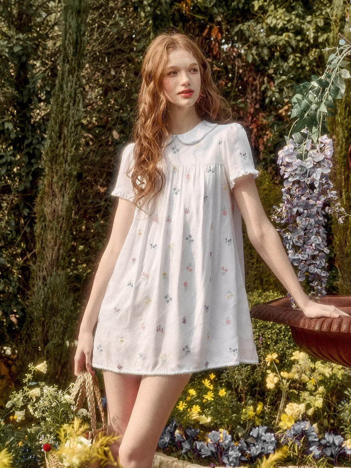Linen Embroidered Three-Piece Set