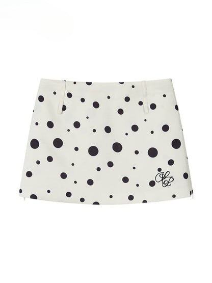 Polka Dot Zipper Reversible Skirt