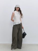 Lyocell Cotton Wide-Leg Casual Pants