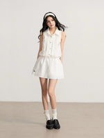 White Lace Tie Shirt Dress