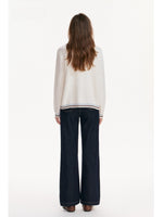 Contrast Stripe Cotton Zip Cardigan