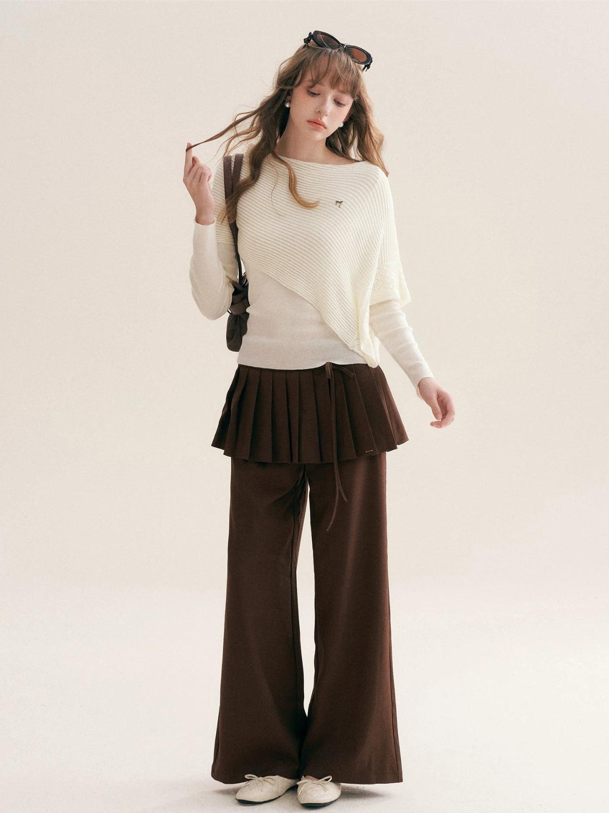 Asymmetric Cape Knit Top