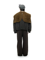 Plaid Wool Hooded Puffer Jacket
