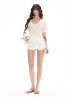 Tencel Relaxed V-neck T-shirt