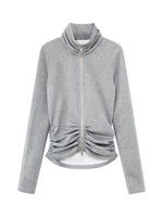 Ruched Zip Sweatshirt