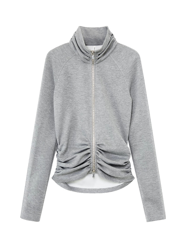 Ruched Zip Sweatshirt