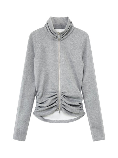 Ruched Zip Sweatshirt