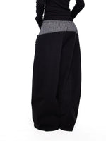 Plaid Drawstring Wide Leg Pants