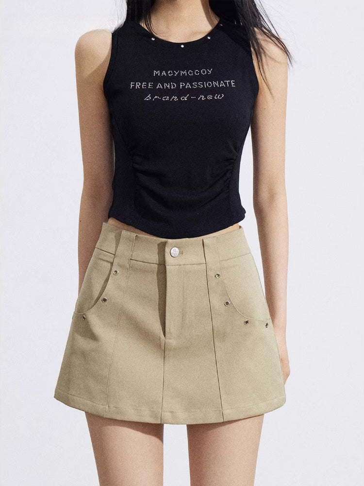 A-Line Cargo Mini Skirt