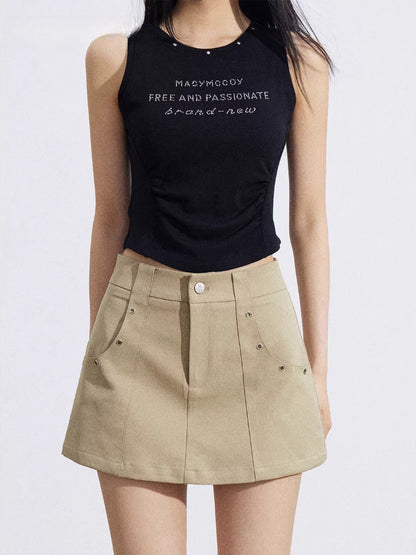 A-Line Cargo Mini Skirt
