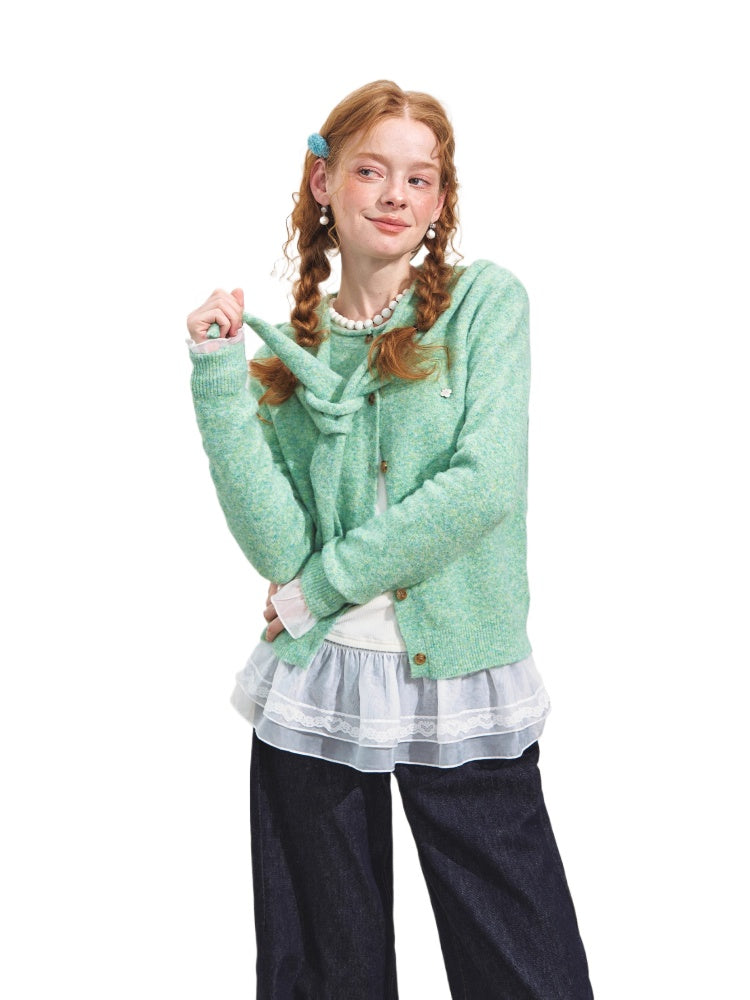 Hooded Shawl Edge Cardigan