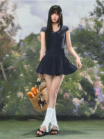 Plaid Collar A-Line Dress