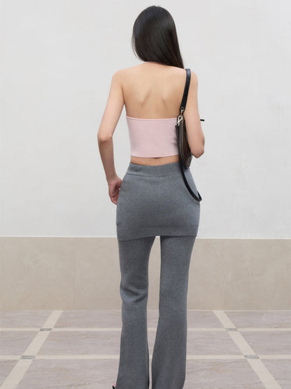 V-Neck Halter Layering Knit Vest