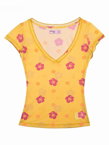 Sunfade Floral Knit T-Shirt