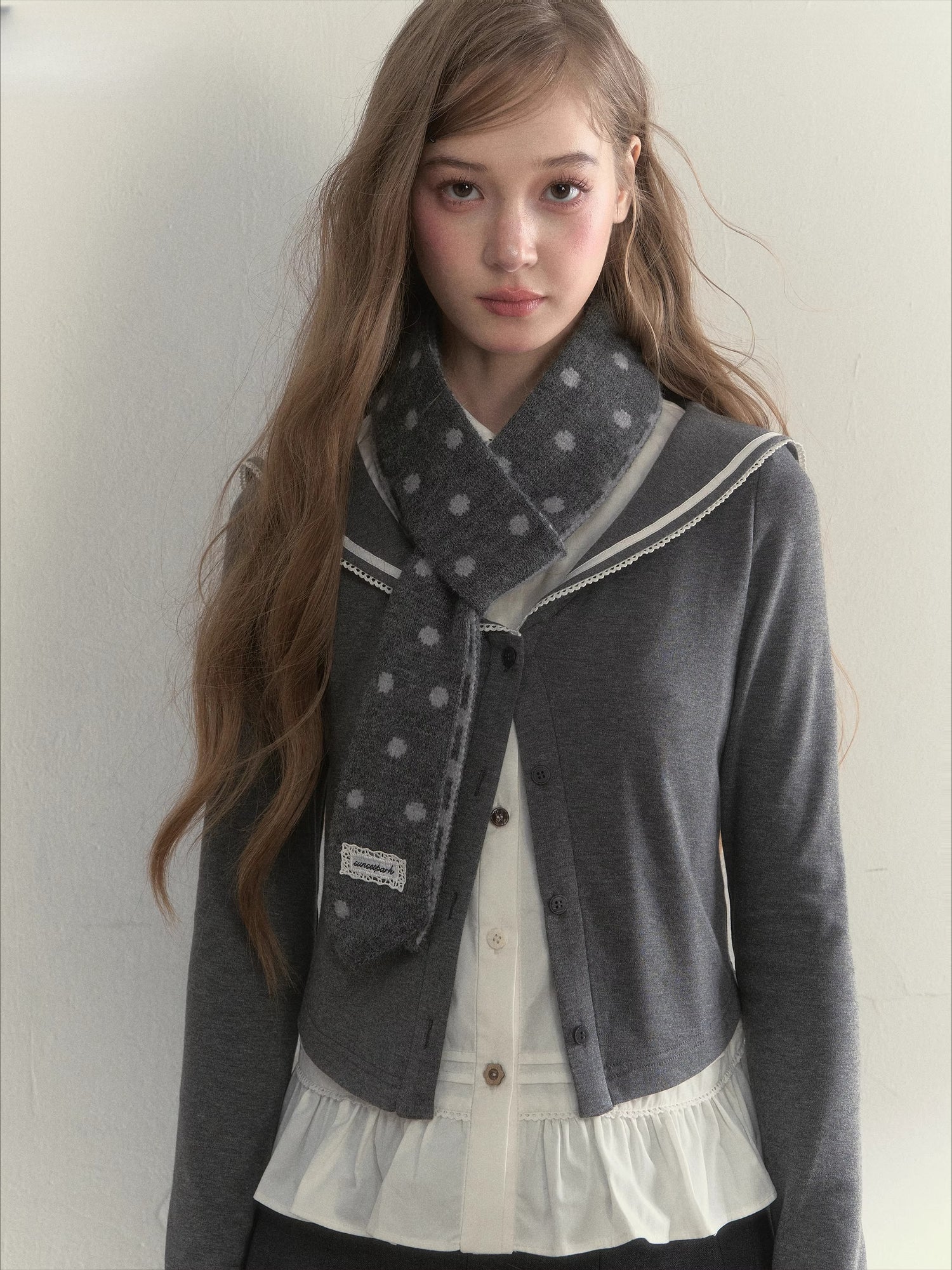 Retro Knit Ribbon Scarf
