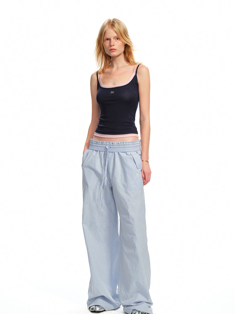 Fake Two-Piece Color-Block Splicing Vest