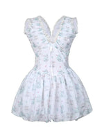 Meow Print V-Neck Dress