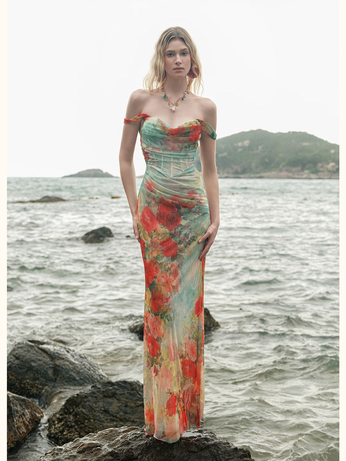 Ruched Mermaid Maxi Dress