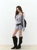 Thin One-shoulder Oblique-shoulder Button Dress