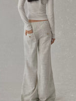 Plaid Drape Straight Pants