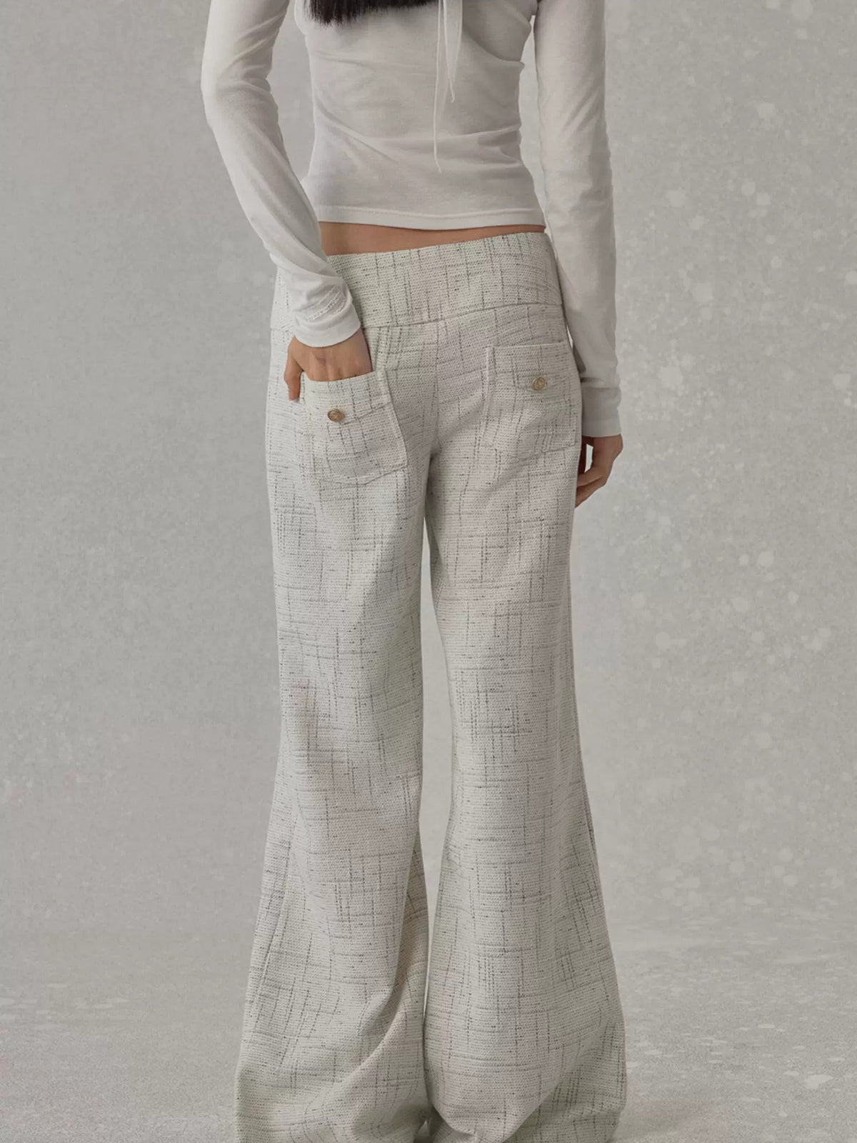 Plaid Drape Straight Pants